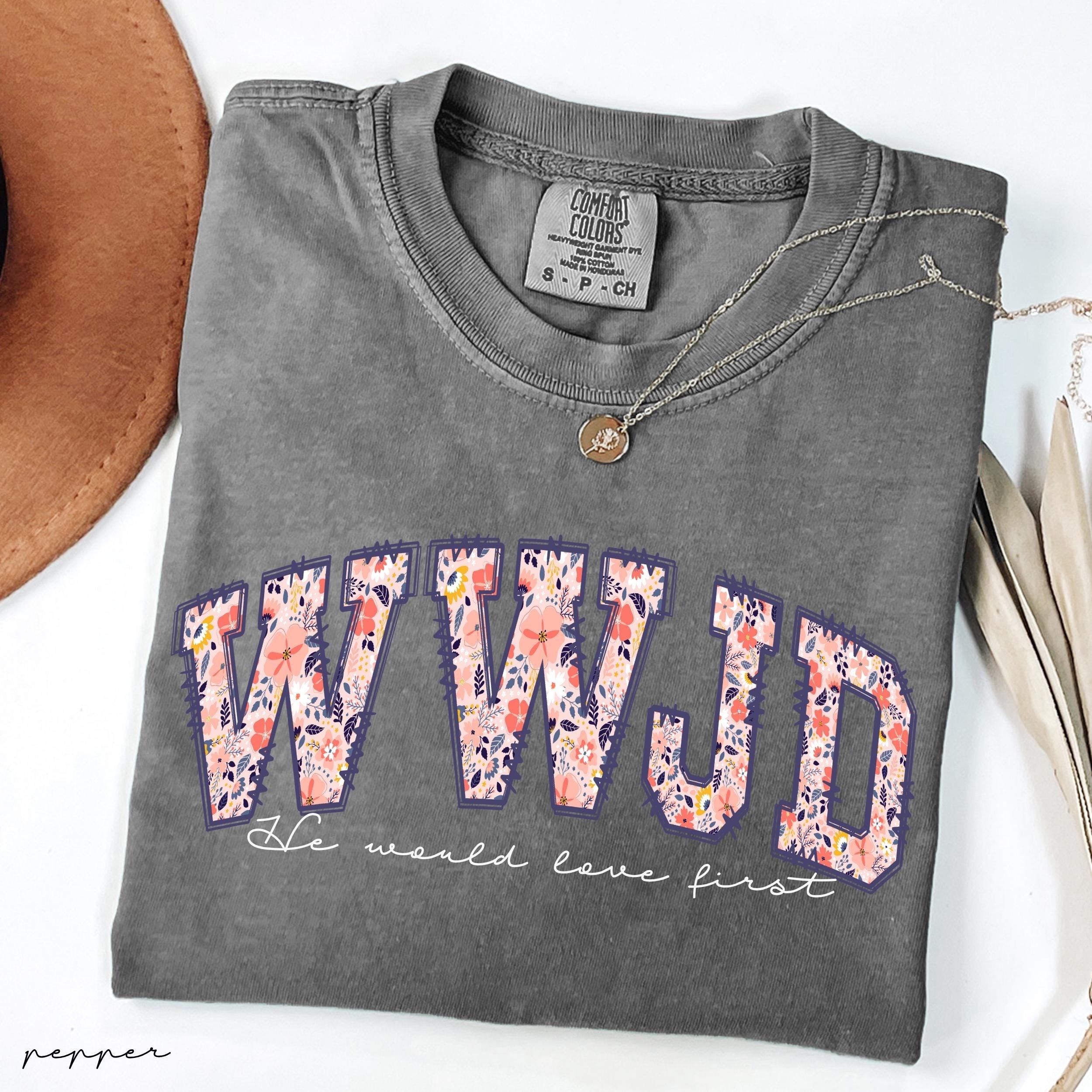 Comfort Colors® WWJD Shirt for Women, Christian Tee, Religious Gift for Her, Walk Like Jesus, Bible Verse Shirt, Trendy Faith Graphic Tee